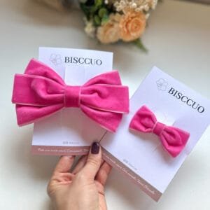 Laço Bárbara Mãe e Filha Pink
